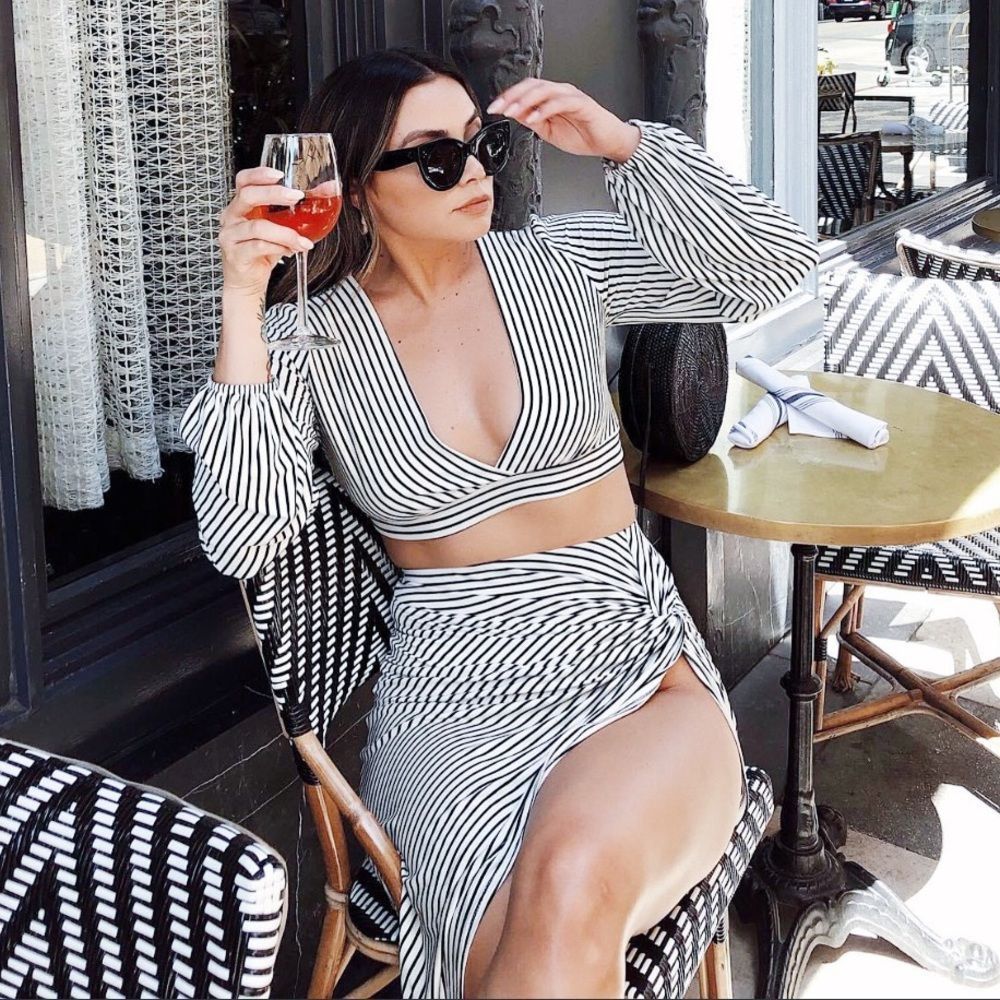 Starlow Lani California "All That Striped" 2 Piece Skirt Set